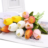10 Fleurs de Tulipe en Soie