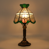 Lampe de Table LED Baroque Antique - Éclairage en Verre de Style Vitrail
