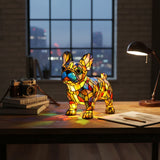 Lampe en Mosaïque de Verre - Bulldog Français
