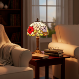 Lampe de Table LED Blanc Chaud - Design Vitrail au Charme Méditerranéen