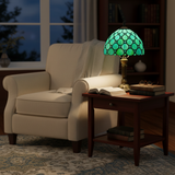 Élégante Lampe de Table Baroque - Design en Verre Vitrail au Charme Méditerranéen