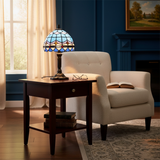 Lampe LED Rétro Baroque en Verre Vitral au Charme Méditerranéen