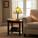 Lampe de Table Baroque Rétro - Style Méditerranéen avec Effet Vitrail