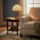 Lampe de table baroque rétro haut de gamme - Éléments en verre vitrail