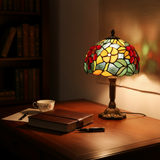 Lampe de Table LED Baroque Rococo - Éclairage Doux au Style Vitrail