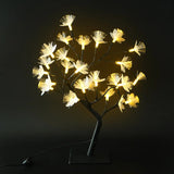 Lampe de Table en Fleurs en Fibres Optiques - Bouleau Blanc