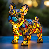 Lampe en Mosaïque de Verre - Bulldog Français