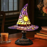 Lampe en vitrail - Chapeau de sorcière