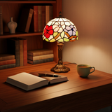 Lampe de Table LED Blanc Chaud - Design Vitrail au Charme Méditerranéen