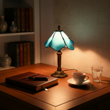 Lampe de Table Baroque Rétro Romantique - Ambiance Méditerranéenne avec Verre Coloré