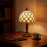 Lampe de table baroque rétro haut de gamme - Éléments en verre vitrail