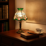 Lampe de Table LED Baroque Antique - Éclairage en Verre de Style Vitrail