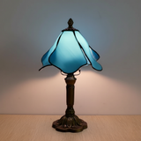 Lampe de Table Baroque Rétro Romantique - Ambiance Méditerranéenne avec Verre Coloré