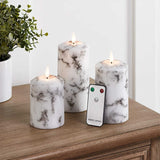 Candlylight™ | Set de 3 bougies LED en marbre
