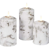 Candlylight™ | Set de 3 bougies LED en marbre