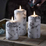 Candlylight™ | Set de 3 bougies LED en marbre