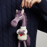 Cheval Audacieux - Porte-clés Violet et Blanc Élégant