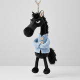 Cheval Audacieux - Porte-clés Noir et Bleu