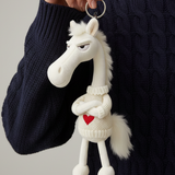 Cheval Audacieux - Porte-clés avec Cœur Blanc