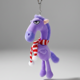 Cheval Audacieux - Porte-clés Rouge et Violet