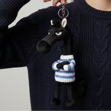 Cheval Audacieux - Porte-clés Noir et Bleu