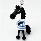 Cheval Audacieux - Porte-clés Noir et Bleu