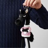 Cheval Audacieux - Porte-clés Noir et Rose Élégant