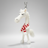 porte-clés rouge et blanc 'Cheval Audacieux'