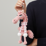 Cheval Audacieux - Porte-clés en Rose et Blanc