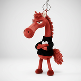 "Cheval Audacieux - Porte-clés Rouge et Noir" could be rephrased as "Porte-clés Audacieux en Rouge et Noir - Cheval".