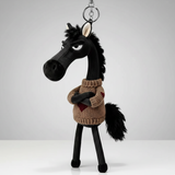 Cheval Audacieux - Porte-clés Noir et Brun