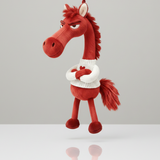 Cheval Audacieux - Porte-clés en forme de cœur rouge et blanc