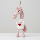 Cheval Audacieux - Porte-clés en forme de cœur rose