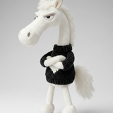 Cheval Audacieux - Porte-clés en Cœur Noir et Blanc