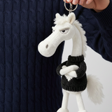 Cheval Audacieux - Porte-clés en Cœur Noir et Blanc