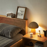 Lampe de table en bois rechargeable en forme de champignon