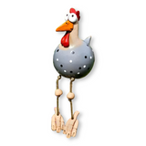 Statue de poule aux yeux expressifs