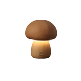 Lampe de table en bois rechargeable en forme de champignon