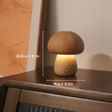 Lampe de table en bois rechargeable en forme de champignon