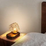 Lampe de table en verre au design de pierre de glace