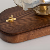 Lampe de table en verre au design de pierre de glace