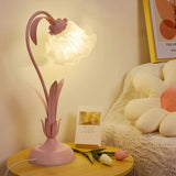 Lampe de Table Vintage à Fleurs Ajustable