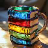 Tasse artisanale colorée inspirée des livres