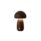 Lampe de table en bois rechargeable en forme de champignon