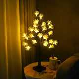 Lampe de Table en Fleurs en Fibres Optiques - Bouleau Blanc