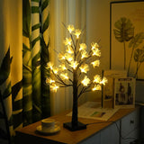 Lampe de Table en Fleurs en Fibres Optiques - Bouleau Blanc