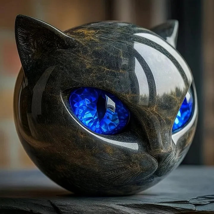Chat Noir - Statue Mystique de Feline Sombre