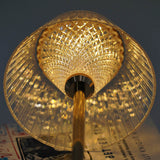 Lampe de table sans fil en métal et cristal