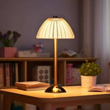 Lampe de table sans fil en métal et cristal
