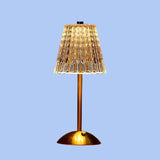 Lampe de table sans fil en métal et cristal